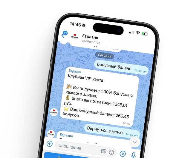 Бонусный баланс в боте Евразия